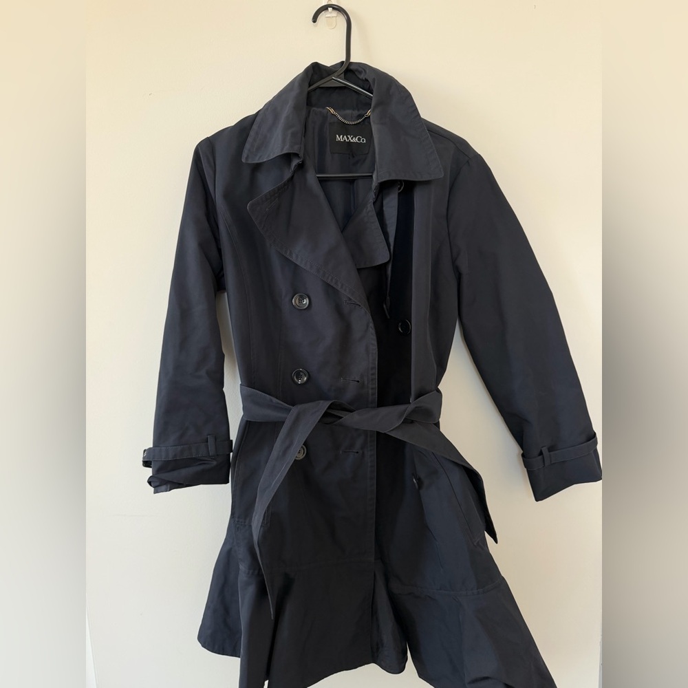Women's Dark Blue Trench Coat Max&Co